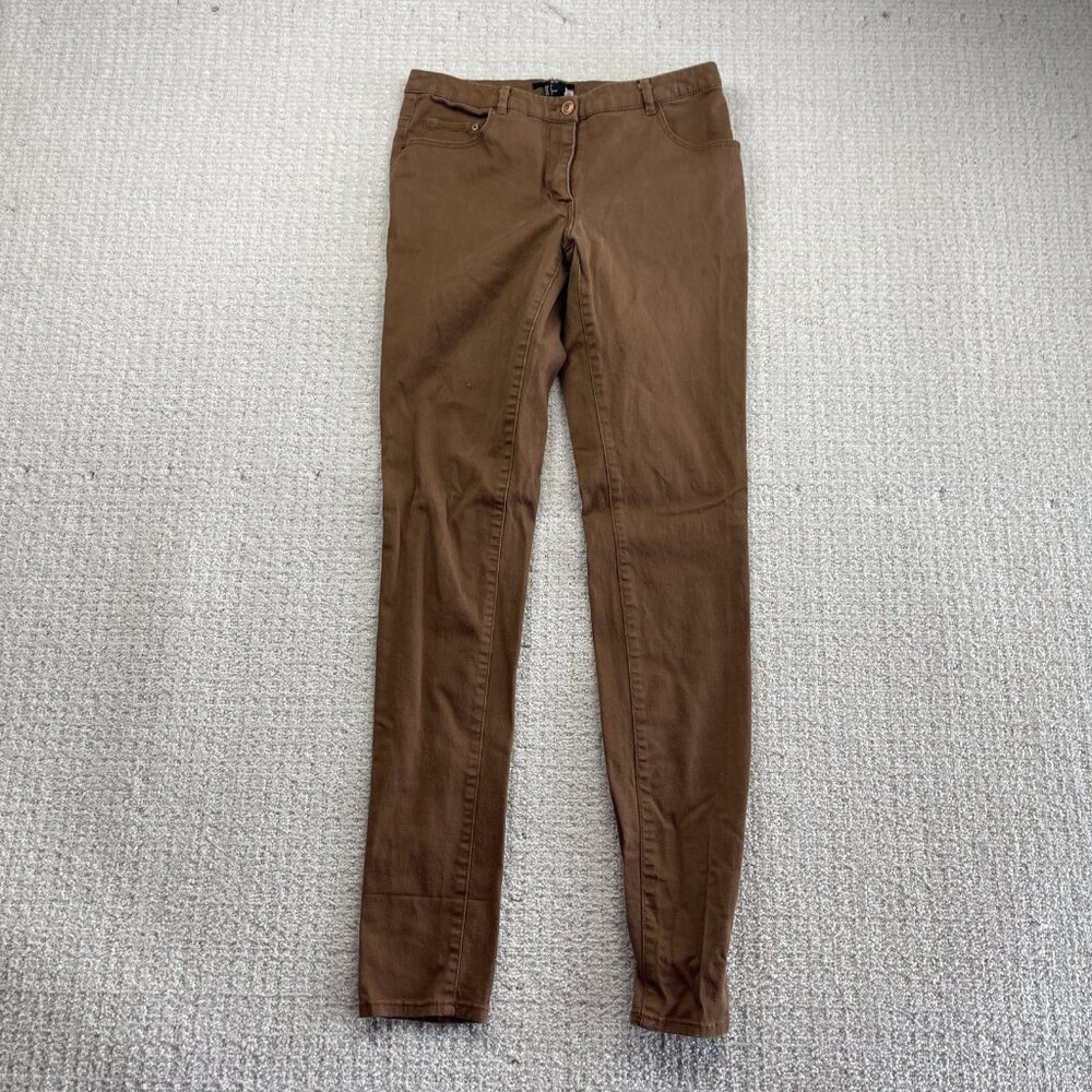 H&M Pants Mocha Brown Skinny Chino Stretch Tapered Casual Pants Women Sz 6 US